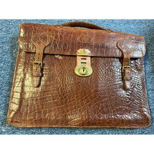 MULBERRY Vintage Brown Congo Leather Briefcase / Messenger Bag - ENGLAND